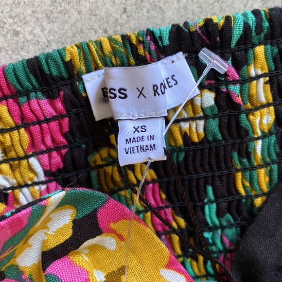 Floral Tie Front Linen Top - Picture 5 of 7